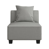 Jayne Gray Solid Wood And Plywood Textured Fabric Upholstery 5-Piece Modular Sectional With Ottoman - Ella Furniture