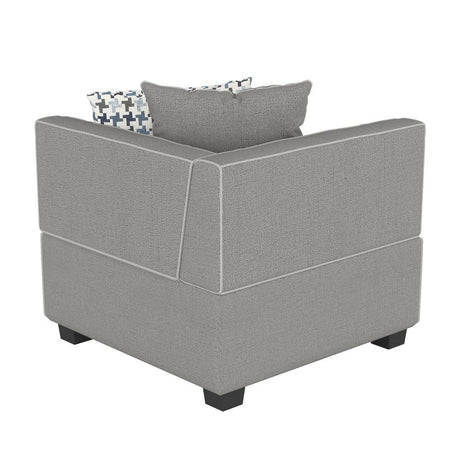 Jayne Gray Solid Wood And Plywood Textured Fabric Upholstery 4-Piece Modular Sectional - Ella Furniture