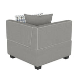 Jayne Gray Solid Wood And Plywood Textured Fabric Upholstery 5-Piece Modular Sectional With Ottoman - Ella Furniture