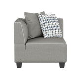 Jayne Gray Solid Wood And Plywood Textured Fabric Upholstery 5-Piece Modular Sectional With Ottoman - Ella Furniture