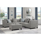 Jayne Gray Solid Wood And Plywood Textured Fabric Upholstery 5-Piece Modular Sectional - Ella Furniture
