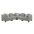 Jayne Gray Solid Wood And Plywood Textured Fabric Upholstery 5-Piece Modular Sectional - Ella Furniture