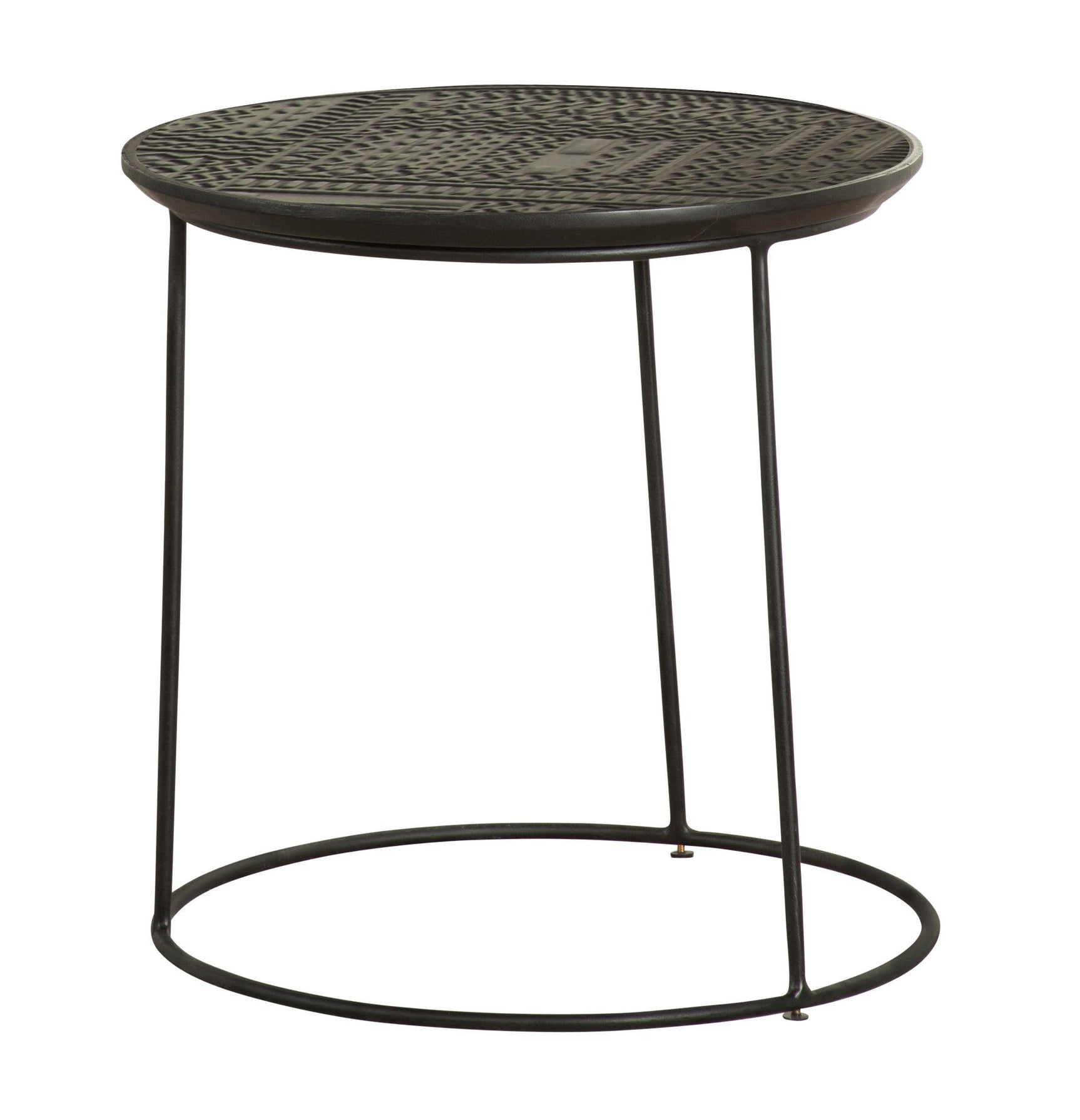 Loannis 2-Piece Round Nesting Table Matte Black - Ella Furniture