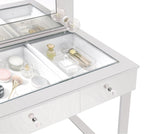 Umbridge 3-Drawer Vanity With Lighting Chrome And White - Ella Furniture