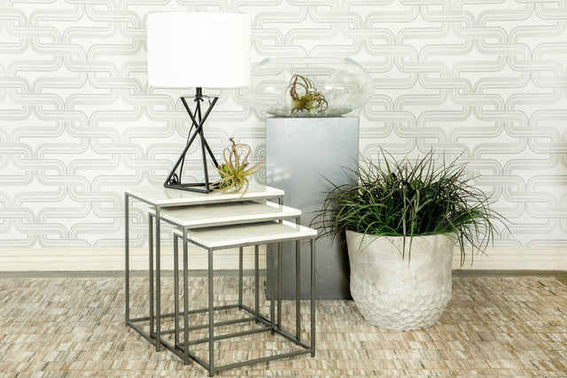 Caine 3-Piece Nesting Table With Marble Top - Ella Furniture