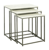Caine 3-Piece Nesting Table With Marble Top - Ella Furniture