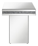 Elora Pedestal Square Top Accent Table Mirror - Ella Furniture