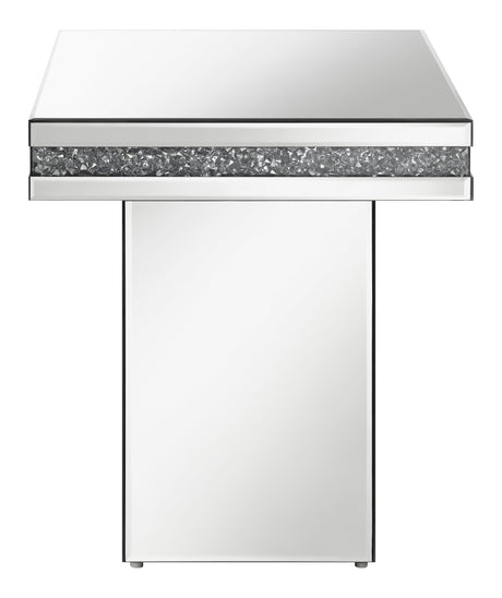 Elora Pedestal Square Top Accent Table Mirror - Ella Furniture