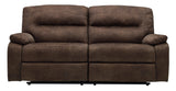 Bolzano Coffee Microfiber Reclining Sofa - Ella Furniture