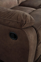 Bolzano Coffee Microfiber Reclining Sofa - Ella Furniture