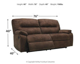 Bolzano Coffee Microfiber Reclining Sofa - Ella Furniture