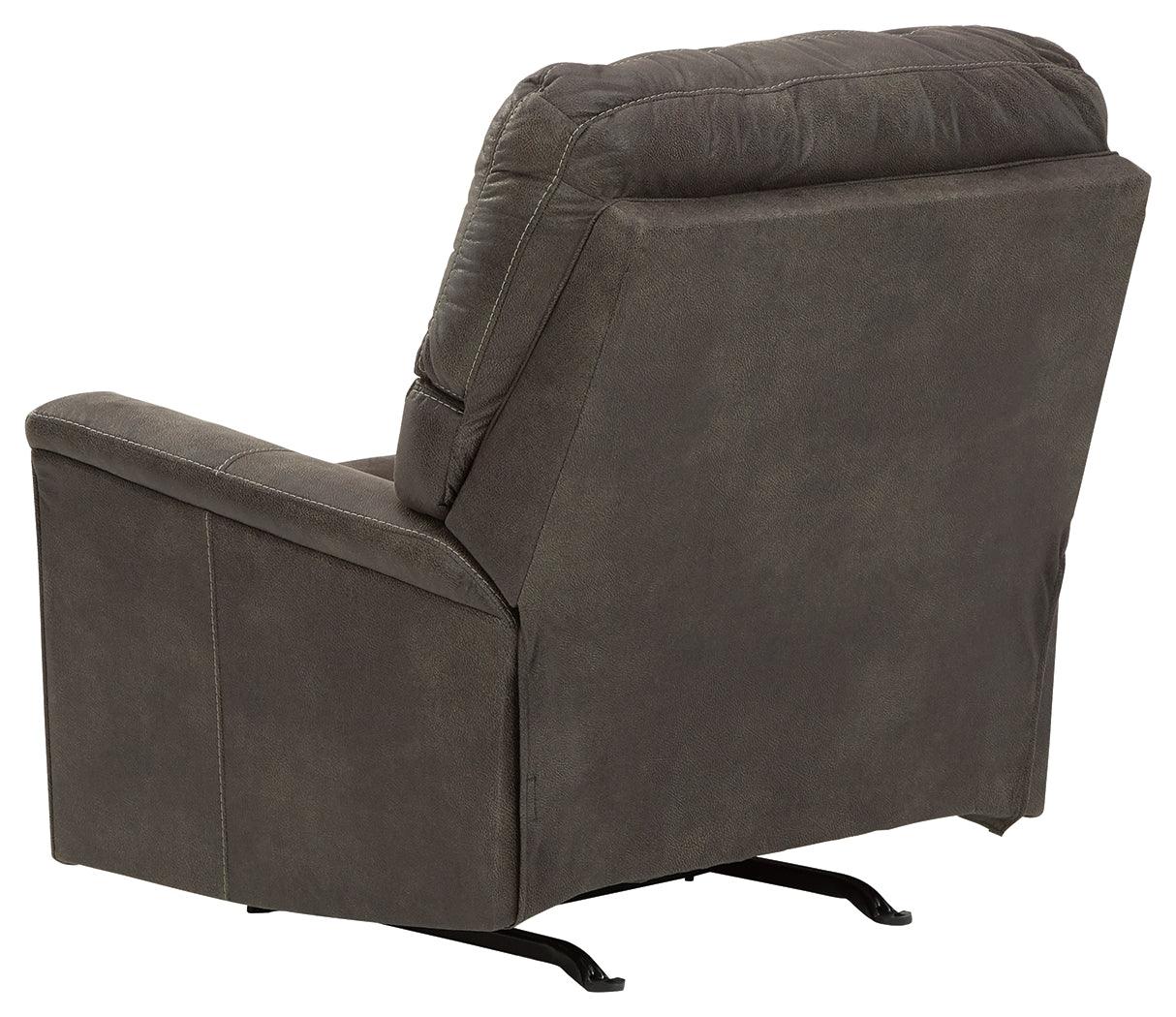 Navi Smoke Faux Leather Recliner - Ella Furniture