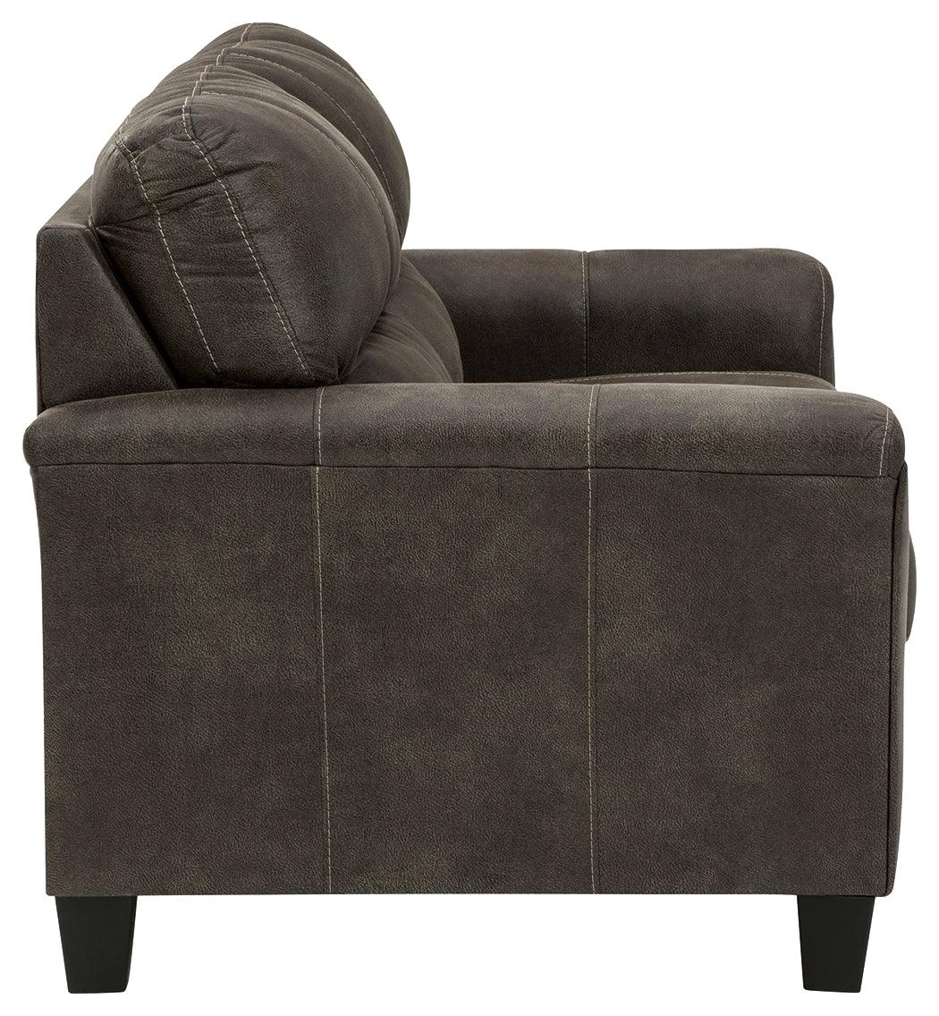 Navi Smoke Faux Leather Loveseat - Ella Furniture