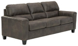 Navi Chestnut Faux Leather Queen Sofa Sleeper - Ella Furniture