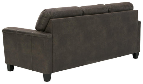 Navi Smoke Faux Leather Sofa - Ella Furniture