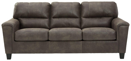 Navi Smoke Faux Leather Sofa - Ella Furniture