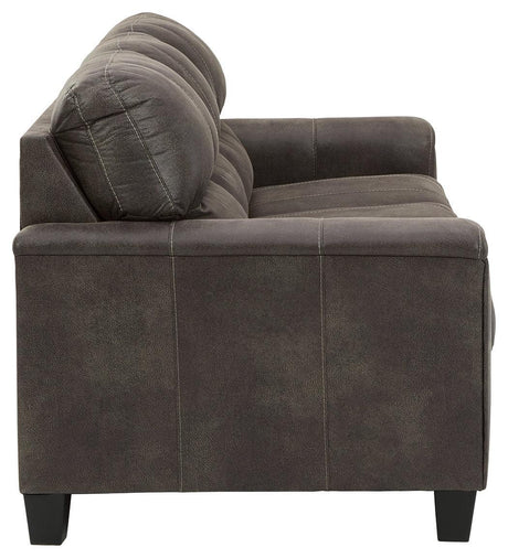 Navi Smoke Faux Leather Sofa - Ella Furniture