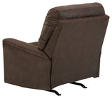 Navi Smoke Faux Leather Recliner - Ella Furniture