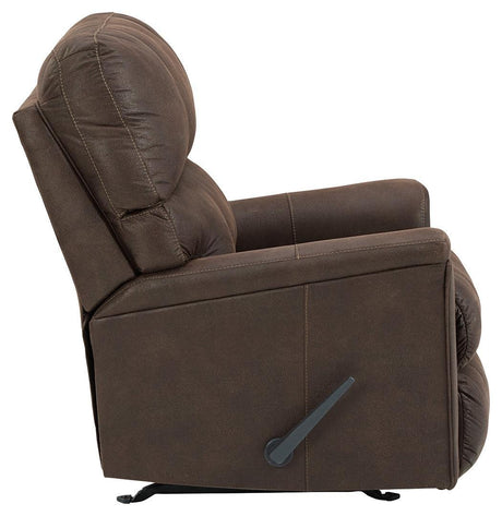 Navi Smoke Faux Leather Recliner - Ella Furniture