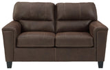 Navi Smoke Faux Leather Loveseat - Ella Furniture