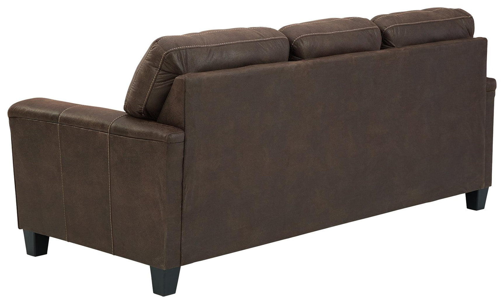 Navi Chestnut Faux Leather Queen Sofa Sleeper - Ella Furniture