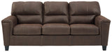 Navi Chestnut Faux Leather Queen Sofa Sleeper - Ella Furniture