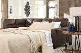 Navi Chestnut Faux Leather 2-Piece Sleeper Sectional With Chaise 94003S3 - Ella Furniture