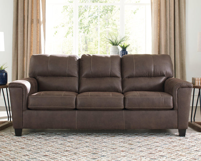 Navi Chestnut Faux Leather Sofa - Ella Furniture