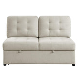 Logansport Beige Solid Wood And Plywood Chenille Fabric Upholstery 4-Piece Sectional - Ella Furniture