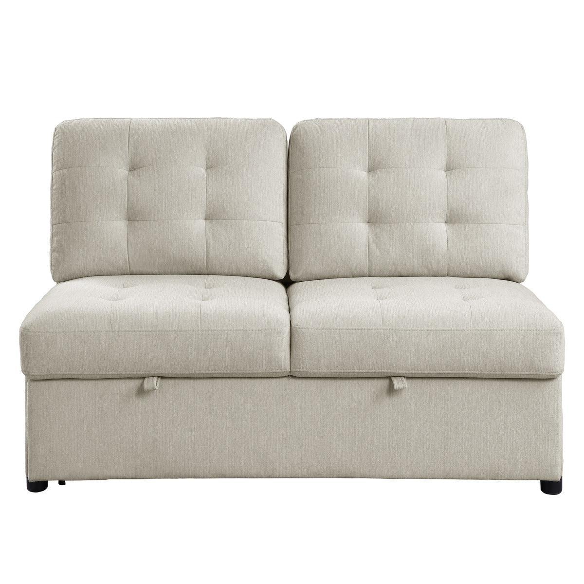 Logansport Beige Solid Wood And Plywood Chenille Fabric Upholstery 4-Piece Sectional - Ella Furniture