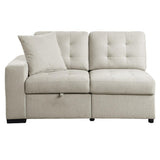 Logansport Beige Solid Wood And Plywood Chenille Fabric Upholstery 4-Piece Sectional - Ella Furniture