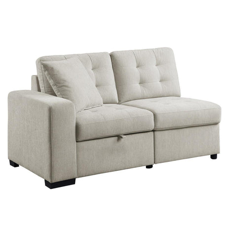 Logansport Beige Solid Wood And Plywood Chenille Fabric Upholstery 4-Piece Sectional - Ella Furniture