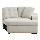 Logansport Beige Solid Wood And Plywood Chenille Fabric Upholstery 4-Piece Sectional - Ella Furniture