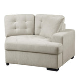 Logansport Beige Solid Wood And Plywood Chenille Fabric Upholstery 4-Piece Sectional - Ella Furniture
