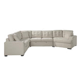 Logansport Beige Solid Wood And Plywood Chenille Fabric Upholstery 4-Piece Sectional - Ella Furniture