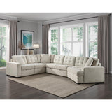 Logansport Beige Solid Wood And Plywood Chenille Fabric Upholstery 4-Piece Sectional - Ella Furniture