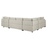 Logansport Beige Solid Wood And Plywood Chenille Fabric Upholstery 4-Piece Sectional - Ella Furniture