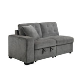 Logansport Gray Chenille Fabric Upholstery 4-Piece Sectional With Pull-out Bed And Pull-out Ottoman - Ella Furniture