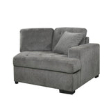 Logansport Gray Chenille Fabric Upholstery 4-Piece Sectional With Pull-out Bed And Pull-out Ottoman - Ella Furniture