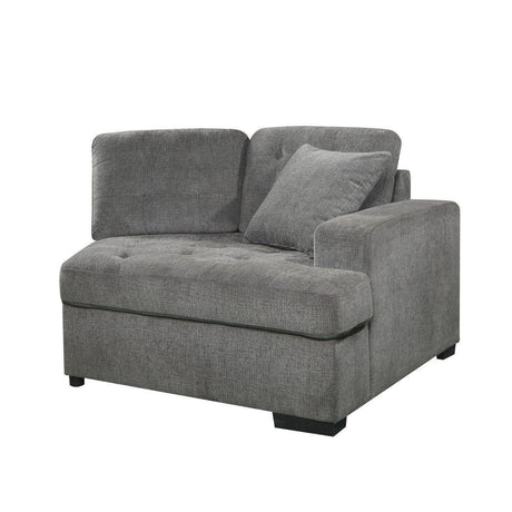 Logansport Gray Chenille Fabric Upholstery 4-Piece Sectional With Pull-out Bed And Pull-out Ottoman - Ella Furniture