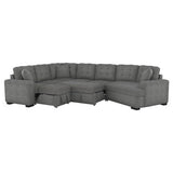 Logansport Gray Chenille Fabric Upholstery 4-Piece Sectional With Pull-out Bed And Pull-out Ottoman - Ella Furniture