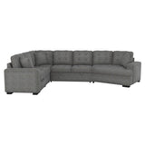 Logansport Gray Chenille Fabric Upholstery 4-Piece Sectional With Pull-out Bed And Pull-out Ottoman - Ella Furniture
