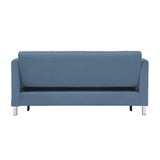 Greenway Blue Solid Wood Velvet Fabric Upholstery Convertible Studio Sofa With Pull-out Bed - Ella Furniture