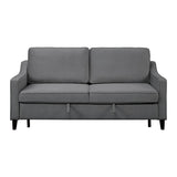 Adelia Dark Gray Solid Wood Velvet Fabric Upholstery Convertible Studio Sofa With Pull-out Bed - Ella Furniture