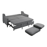 Adelia Dark Gray Solid Wood Velvet Fabric Upholstered Convertible Studio Sofa With Pull-out Bed - Ella Furniture