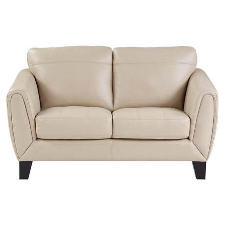 Morelia Beige Traditional Solid Wood And Plywood Chenille Fabric Upholstery Loveseat - Ella Furniture