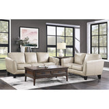 Morelia Beige Traditional Solid Wood And Plywood Chenille Fabric Upholstery Loveseat - Ella Furniture