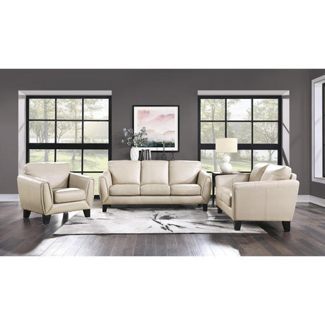 Morelia Beige Traditional Solid Wood And Plywood Chenille Fabric Upholstery Loveseat - Ella Furniture