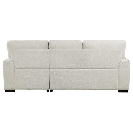 Morelia Beige Chenille Fabric Upholstery 2-Piece Sectional With Pull-out Bed And Right Chaise - Ella Furniture