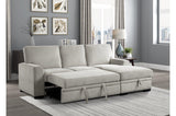 Morelia Beige Casual Solid Wood And Plywood Chenille Fabric Upholstery 2Pc Set: Sofa, Love - Ella Furniture